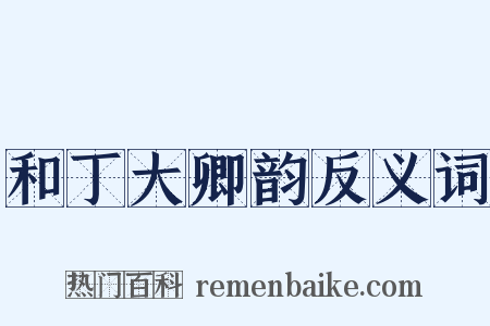 和丁大卿韵反义词是什么意思的图片